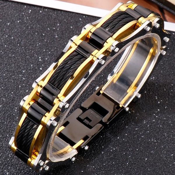 bangle massive gold plated braided stainless steel twisted chain bracelet men's valentines day jewelry gift for boyfriend men 8.67", Black
bangle massive gold plated braided stainless steel twisted chain bracelet men's valentines day jewelry gift for boyfriend men 8.67", Black