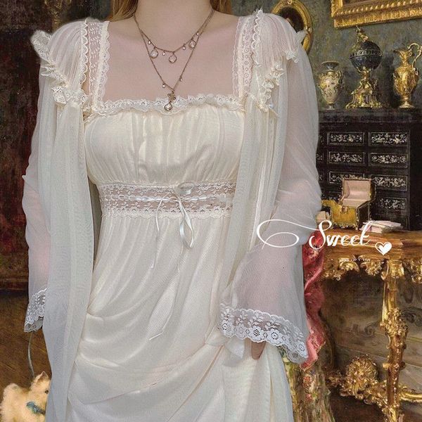 women's sleepwear vintage robe set apricot fairy robebraces skirtladies princess nightgowns ribbon lace nightdress nightwear 230520, Black;red
women's sleepwear vintage robe set apricot fairy robebraces skirtladies princess nightgowns ribbon lace nightdress nightwear 230520, Black;red