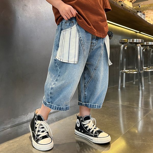 children's jeans summer 2023 new loose mid to big boys' capris boys' pants, Blue
children's jeans summer 2023 new loose mid to big boys' capris boys' pants, Blue