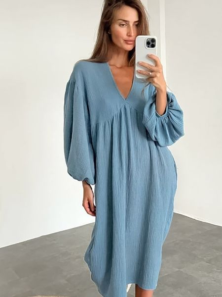 pyjamas linad lantern sleeve night dres loose v neck sleepwear autumn cotton woman dresses casual pajamas solid elegant 230520, Black;white
pyjamas linad lantern sleeve night dres loose v neck sleepwear autumn cotton woman dresses casual pajamas solid elegant 230520, Black;white