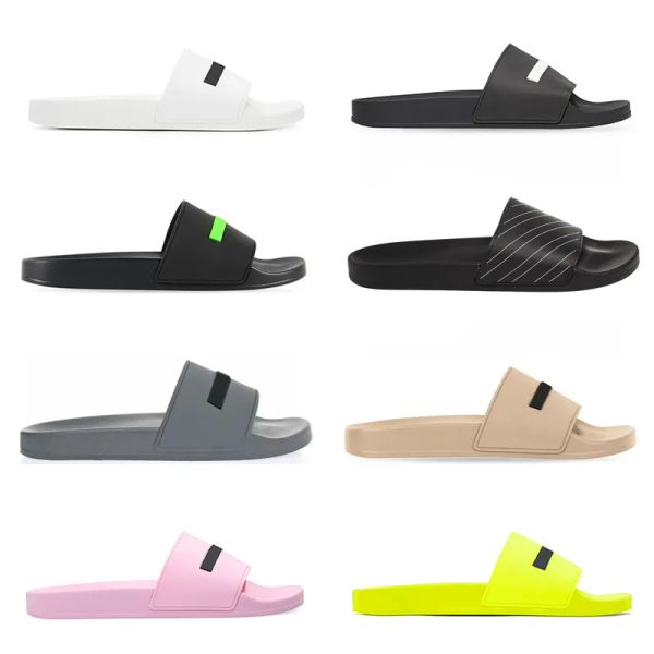 luxury designer men women slippers summer pool slides black green white cool grey beige volt soft pink yellow men's rubber sandals pari
luxury designer men women slippers summer pool slides black green white cool grey beige volt soft pink yellow men's rubber sandals pari