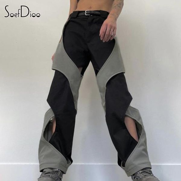 women's pants s soefdioo contrast color line patchwork cross fashion straight bottom women clothes 2023 casual high street trousers 230, Black;white
women's pants s soefdioo contrast color line patchwork cross fashion straight bottom women clothes 2023 casual high street trousers 230, Black;white