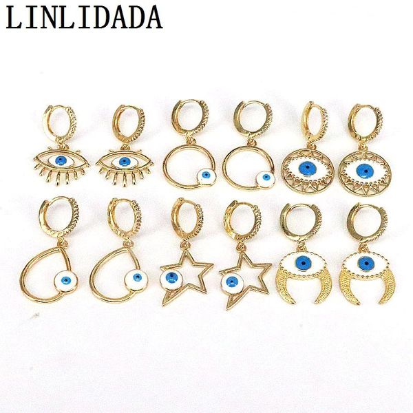 huggie 6pairs fashion geometric drop star moon round enamel eye hoop earrings turkey lucky dangle earrings for women party jewelry, Golden;silver
huggie 6pairs fashion geometric drop star moon round enamel eye hoop earrings turkey lucky dangle earrings for women party jewelry, Golden;silver