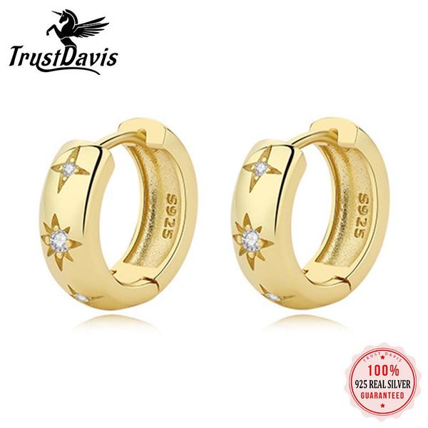 huggie trustdavis real 925 sterling silver sweet moon star shiny cz hoop earrings for women wedding party fashion fine jewelry da2969, Golden;silver
huggie trustdavis real 925 sterling silver sweet moon star shiny cz hoop earrings for women wedding party fashion fine jewelry da2969, Golden;silver