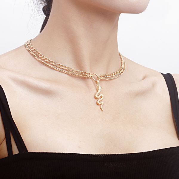 fashion double cobra pendant necklace summer ins niche high-end jewelry light luxury style jewelry necklaces gifts for women girls necklace, Silver
fashion double cobra pendant necklace summer ins niche high-end jewelry light luxury style jewelry necklaces gifts for women girls necklace, Silver