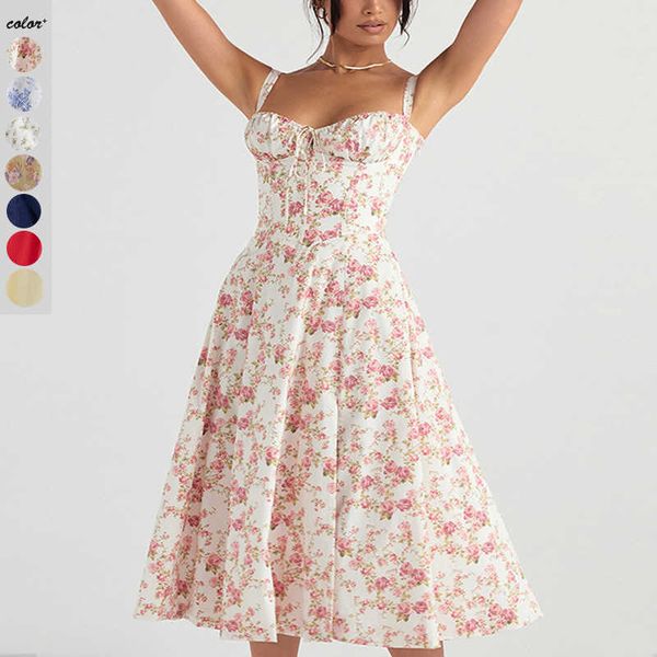 fashionable suspender dress 2023 style new summer floral print elegant large swing dress for women, White;black
fashionable suspender dress 2023 style new summer floral print elegant large swing dress for women, White;black