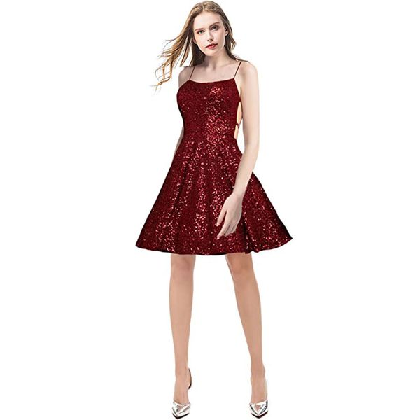 2023 new prom dress short style special occasion dress sparkle a-line graduation spaghetti strap party dress, Black
2023 new prom dress short style special occasion dress sparkle a-line graduation spaghetti strap party dress, Black