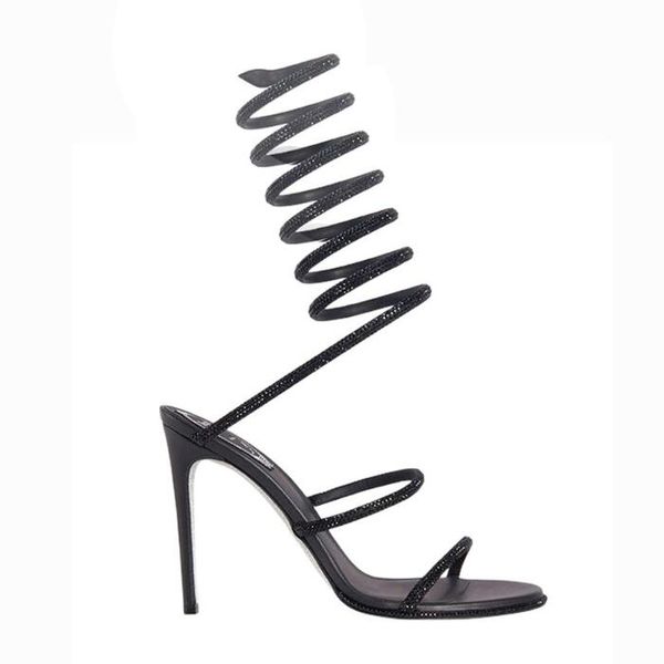 rene caovilla cleo open toe sandals crystal embellished spiral wrap around sandal twining rhinestone sandal women rainbow stiletto heels sho, Black
rene caovilla cleo open toe sandals crystal embellished spiral wrap around sandal twining rhinestone sandal women rainbow stiletto heels sho, Black