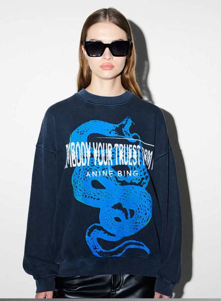 anine bing 23ss designer sweatshirt pullover jumper women black loose long sleeve snake print new high-end 65ess
anine bing 23ss designer sweatshirt pullover jumper women black loose long sleeve snake print new high-end 65ess
