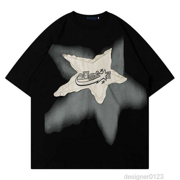 men oversized t shirt star splicing harajuku streetwear t shirts man 2023 fashion casual loose cotton hip hop y2k t-shirt, White;black
men oversized t shirt star splicing harajuku streetwear t shirts man 2023 fashion casual loose cotton hip hop y2k t-shirt, White;black