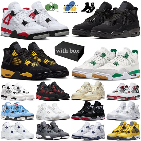 with box 4 basketball shoes jumpman 4s pine green military black cat fire red cement thunder white oreo cactus jack sail men women sneakers
with box 4 basketball shoes jumpman 4s pine green military black cat fire red cement thunder white oreo cactus jack sail men women sneakers