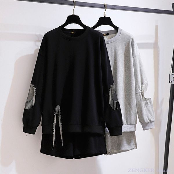 women's plus size tshirt big size twopiece agereducing sweater shorts suit spring plus fat women's clothing 130kg6x 230520, Black
women's plus size tshirt big size twopiece agereducing sweater shorts suit spring plus fat women's clothing 130kg6x 230520, Black