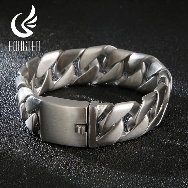 bangle fongten curb cuban cuff link chain bracelet for men matte stainless steel punk heavy armband men bracelets bangle accessories, Black
bangle fongten curb cuban cuff link chain bracelet for men matte stainless steel punk heavy armband men bracelets bangle accessories, Black