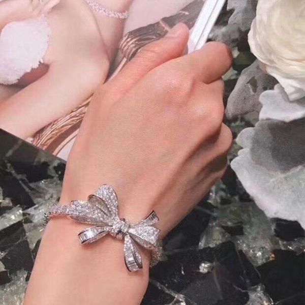 bangle luxury brand glittering ziorcon bracelet for women party wedding silver color jewelry fashion bowknot bangle, Black
bangle luxury brand glittering ziorcon bracelet for women party wedding silver color jewelry fashion bowknot bangle, Black