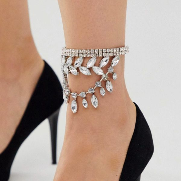 erotic new zircon leaves anklet personalized multi-layer rhinestone foot decoration simple water drop pendant accessories anklet, Silver
erotic new zircon leaves anklet personalized multi-layer rhinestone foot decoration simple water drop pendant accessories anklet, Silver