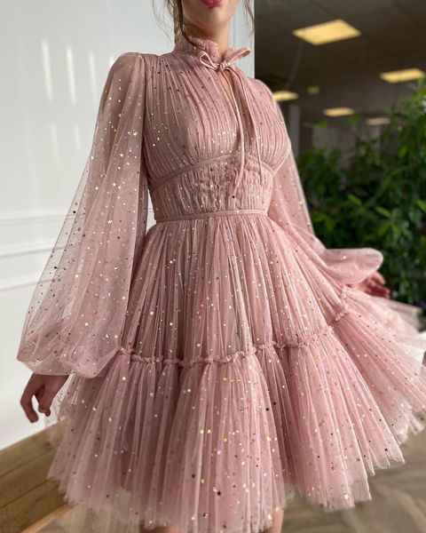 sweet pink homecoming dresses illusion long sleeves tulle sequins cocktail dress mini short homecoming dress, Blue;pink
sweet pink homecoming dresses illusion long sleeves tulle sequins cocktail dress mini short homecoming dress, Blue;pink