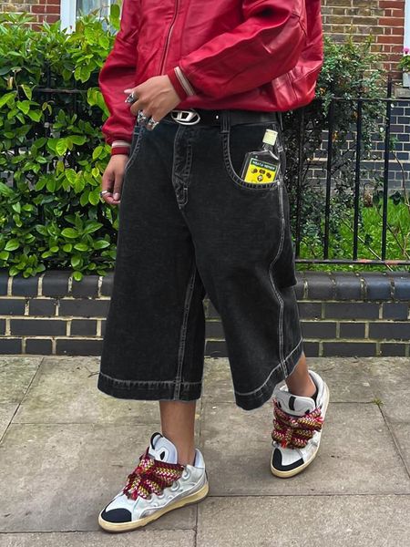 men's shorts bermuda for men hip hop baggy fit short homme pantalones cortos de hombre summer wide leg loose cropped denim pants jeans, White;black
men's shorts bermuda for men hip hop baggy fit short homme pantalones cortos de hombre summer wide leg loose cropped denim pants jeans, White;black