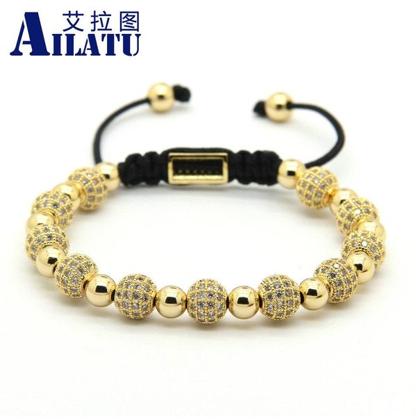 bangle ailatu 10pcs/lot high grade 8mm copper round beads micro inlay zircon braiding men's gift bracelets, Black
bangle ailatu 10pcs/lot high grade 8mm copper round beads micro inlay zircon braiding men's gift bracelets, Black