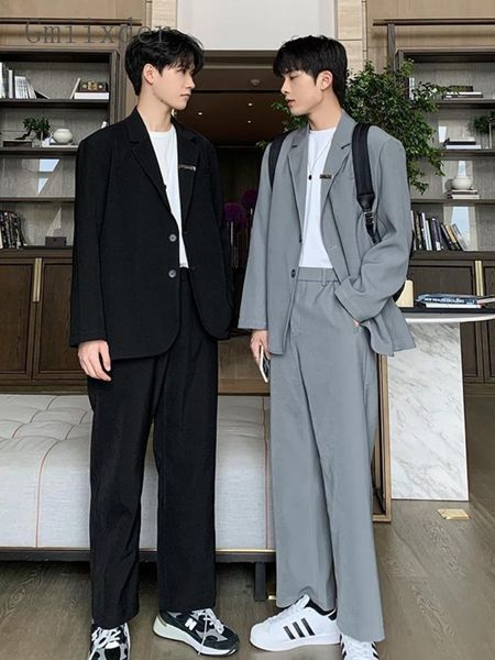 men's tracksuits gmiixder blazer suit korean trend handsome high street casual 2pcs set hong kong style dk uniform jacket trousers 2305, Gray
men's tracksuits gmiixder blazer suit korean trend handsome high street casual 2pcs set hong kong style dk uniform jacket trousers 2305, Gray