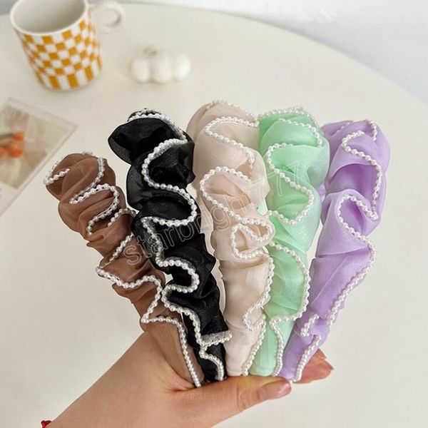 fashion hair accessories for women pleated flower hairband side pearls headband for girls casual soft hair hoop headwear, Slivery;white
fashion hair accessories for women pleated flower hairband side pearls headband for girls casual soft hair hoop headwear, Slivery;white