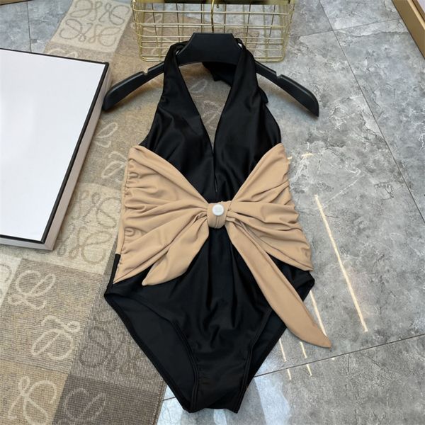 luxury designer swimwear fashion classic waist bow spliced color one piece bikini
luxury designer swimwear fashion classic waist bow spliced color one piece bikini