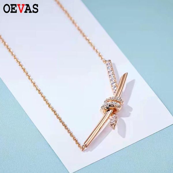 necklaces oevas 100% 925 sterling silver knotted rose gold clavicle chain necklace high carbon diamond for women wedd party fine jewelry
necklaces oevas 100% 925 sterling silver knotted rose gold clavicle chain necklace high carbon diamond for women wedd party fine jewelry