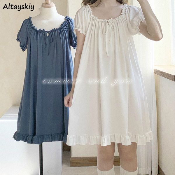 pyjamas nightgown cotton short sleeve kneelength solid kawaii ruffles bow loose sleepwear lolita style princess nightdress 230520, Black;white
pyjamas nightgown cotton short sleeve kneelength solid kawaii ruffles bow loose sleepwear lolita style princess nightdress 230520, Black;white