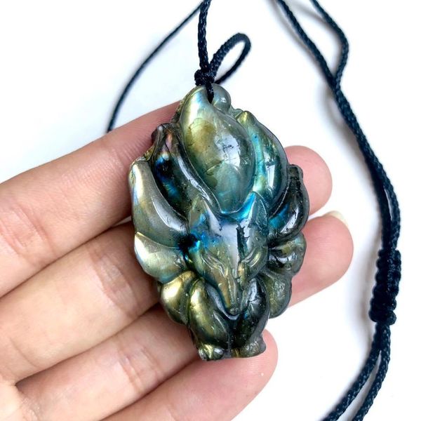 bangle 1pcs beautiful crystal carvings natural handcarved labradorite stone ninetailed fox necklace fashion jewelry gifts, Black
bangle 1pcs beautiful crystal carvings natural handcarved labradorite stone ninetailed fox necklace fashion jewelry gifts, Black