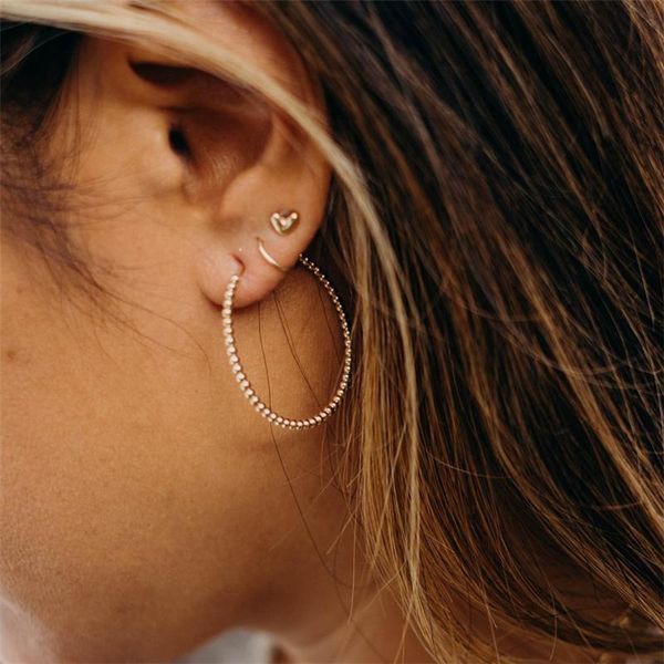 huggie 14k gold filled hoop earrings gold beads jewelry handmade minimalism earrings brincos pendientes oorbellen boho earrings, Golden;silver
huggie 14k gold filled hoop earrings gold beads jewelry handmade minimalism earrings brincos pendientes oorbellen boho earrings, Golden;silver