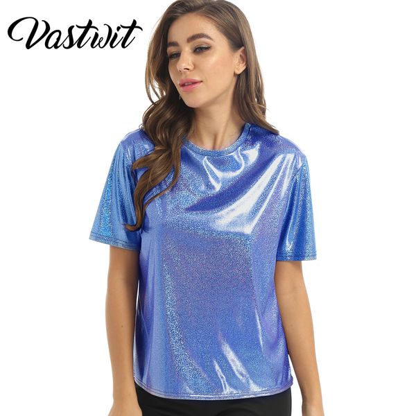 women's tshirt womens short sleeve tshirt casual rave party clubwear sparkling tee shirt stage performance dance clothes 230520, White
women's tshirt womens short sleeve tshirt casual rave party clubwear sparkling tee shirt stage performance dance clothes 230520, White
