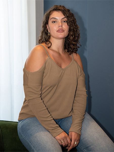 women's plus size tshirt women blouse womens and blouses ladies summercold shoulder tees shirt leisure long sleeve 230520, Black
women's plus size tshirt women blouse womens and blouses ladies summercold shoulder tees shirt leisure long sleeve 230520, Black