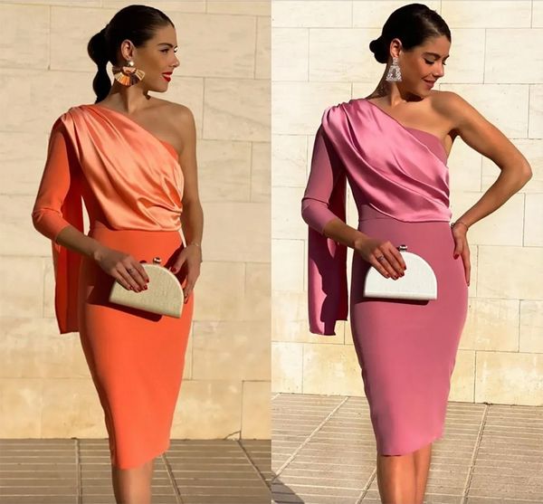 elegant knee length mother of the bride dresses 2023 one shoulder long sleeve ruched satin short prom party gowns women formal wear, Black;red
elegant knee length mother of the bride dresses 2023 one shoulder long sleeve ruched satin short prom party gowns women formal wear, Black;red