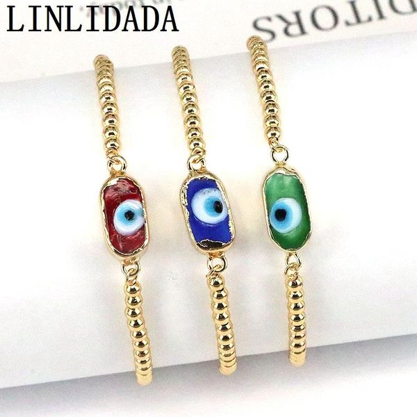 bangle 10pcs fashion gold color turkish eye stone bracelet for women copper bead chain bracelets adjustable jewelry, Black
bangle 10pcs fashion gold color turkish eye stone bracelet for women copper bead chain bracelets adjustable jewelry, Black
