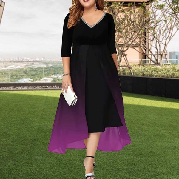 plus size dresses women dress attractive soft gown irregular hem fake two pieces slim streetwear size 230520, Black
plus size dresses women dress attractive soft gown irregular hem fake two pieces slim streetwear size 230520, Black