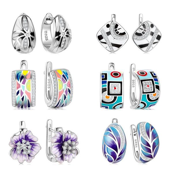 stud 925 sterling silver earrings for women exquisite enamel art pattern flower stud earrings engagement wedding jewelry gifts, Golden;silver
stud 925 sterling silver earrings for women exquisite enamel art pattern flower stud earrings engagement wedding jewelry gifts, Golden;silver