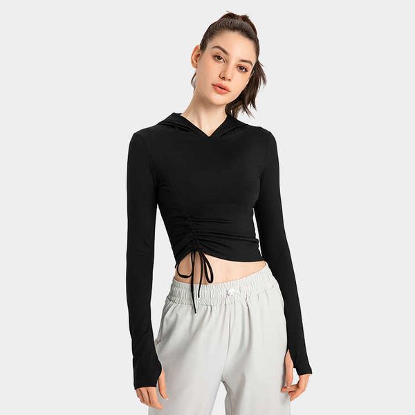 pullover hooded long sleeve drawstring sports women's tight slim running cover yoga fitness suit, Gray
pullover hooded long sleeve drawstring sports women's tight slim running cover yoga fitness suit, Gray
