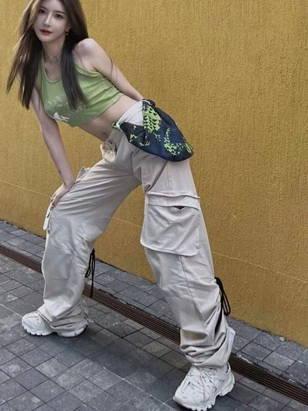 women's pants s american overall spring and summer hiphop retro high waist design sense niche girl thin trousers pant 230520, Black;white
women's pants s american overall spring and summer hiphop retro high waist design sense niche girl thin trousers pant 230520, Black;white