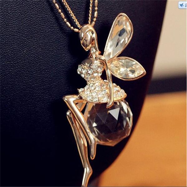 european and american vintage butterfly fairy pendant necklace women's fashion sweater chain charm crystal angel wings necklace party j, Silver
european and american vintage butterfly fairy pendant necklace women's fashion sweater chain charm crystal angel wings necklace party j, Silver