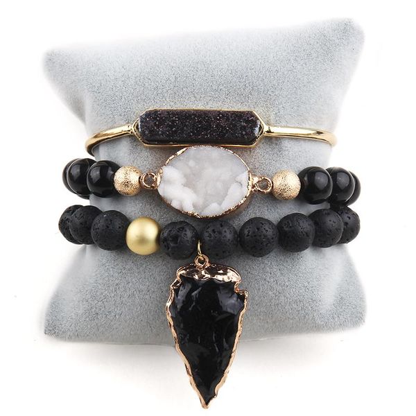 bangle rh fashion designer beaded bracelet sets arrowhead charm/druzy bangle 3pc stack bracelets set for women jewelry gift, Black
bangle rh fashion designer beaded bracelet sets arrowhead charm/druzy bangle 3pc stack bracelets set for women jewelry gift, Black