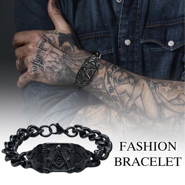 bangle rough 25mm wide bold masonic bracelets for men black stainless steel cuban chain wristband of mason jewelry
bangle rough 25mm wide bold masonic bracelets for men black stainless steel cuban chain wristband of mason jewelry