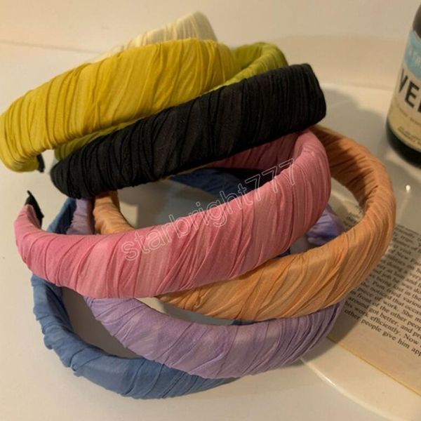 fashion headband for women casual handmade turban solid color pleated hairband summer fresh color femme hair accessories, Slivery;white
fashion headband for women casual handmade turban solid color pleated hairband summer fresh color femme hair accessories, Slivery;white