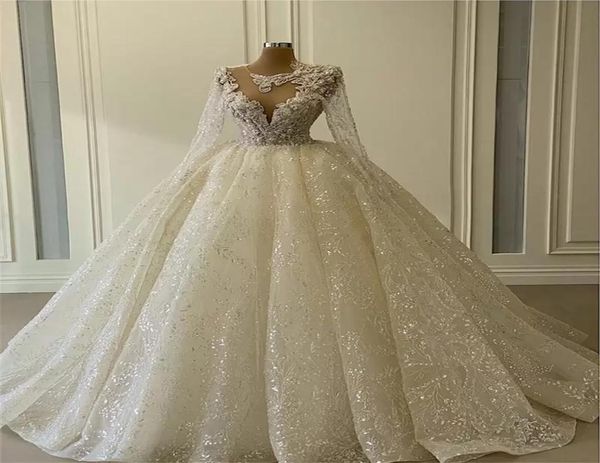 glitter ball gown wedding dresses long sleeves sheer neck appliqued sequins beads bridal gowns luxury dubai custom made vestidos d8286724, White
glitter ball gown wedding dresses long sleeves sheer neck appliqued sequins beads bridal gowns luxury dubai custom made vestidos d8286724, White