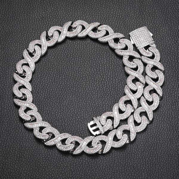 european and american new 8-line infinite necklace 16mm men's and women's hip hop trendy cuban necklace, Silver
european and american new 8-line infinite necklace 16mm men's and women's hip hop trendy cuban necklace, Silver