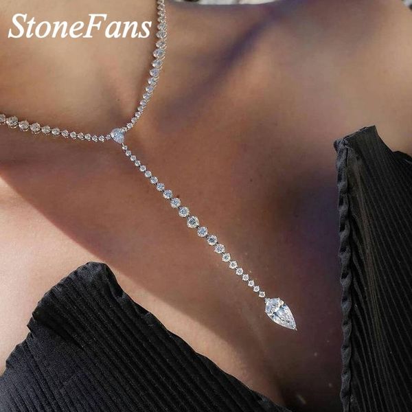 necklaces stonefans transparent water drop cubic zirconia necklace for women big crystal y shaped necklace choker long pendant jewelry, Silver
necklaces stonefans transparent water drop cubic zirconia necklace for women big crystal y shaped necklace choker long pendant jewelry, Silver