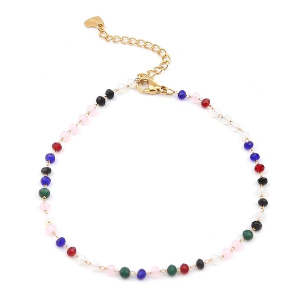 anklets 304 stainless steel anklet gold color multicolor flat round heart for women fashion summer beach foot jewelry 1 piece g220519, Red;blue 
anklets 304 stainless steel anklet gold color multicolor flat round heart for women fashion summer beach foot jewelry 1 piece g220519, Red;blue
