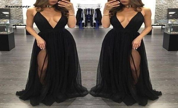new high side split tulle prom dresses black deep v neck long women skirts formal party evening gowns vestidos de baile3933881
new high side split tulle prom dresses black deep v neck long women skirts formal party evening gowns vestidos de baile3933881