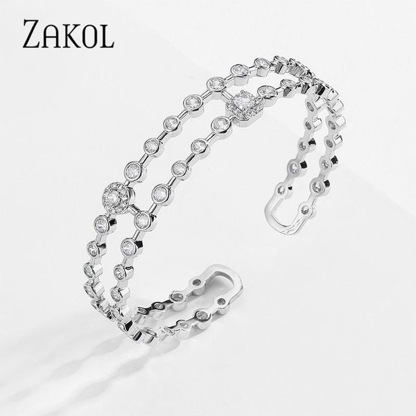 bangle zakol luxury newlyweds engagement bridal silver color jewelry round cubic zirconia bracelet bangles for women bp3057, Black
bangle zakol luxury newlyweds engagement bridal silver color jewelry round cubic zirconia bracelet bangles for women bp3057, Black