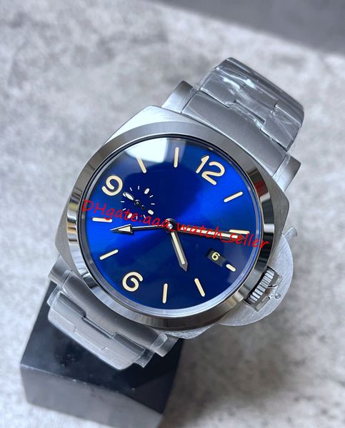 v7 maker mens watches 44mm blue dial smooth bezel mechanical automatic movement stainless steel luminous sapphire sport men's wristwatc, Slivery;brown
v7 maker mens watches 44mm blue dial smooth bezel mechanical automatic movement stainless steel luminous sapphire sport men's wristwatc, Slivery;brown