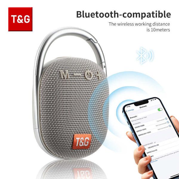 Image of Cell Phone Speakers TG321 Portable Speaker With Buckle Mini Bluetooth Speaker LED Lights Outdoor Subwoofer TWS Sound Box Support For Radio Z0522