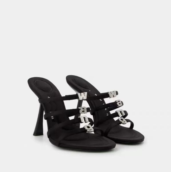 summer new square head rhinestone letter clip toe slippers slim high heels fashion versatile women's sandals size 35-40, Black
summer new square head rhinestone letter clip toe slippers slim high heels fashion versatile women's sandals size 35-40, Black